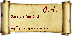 German Agmánd névjegykártya